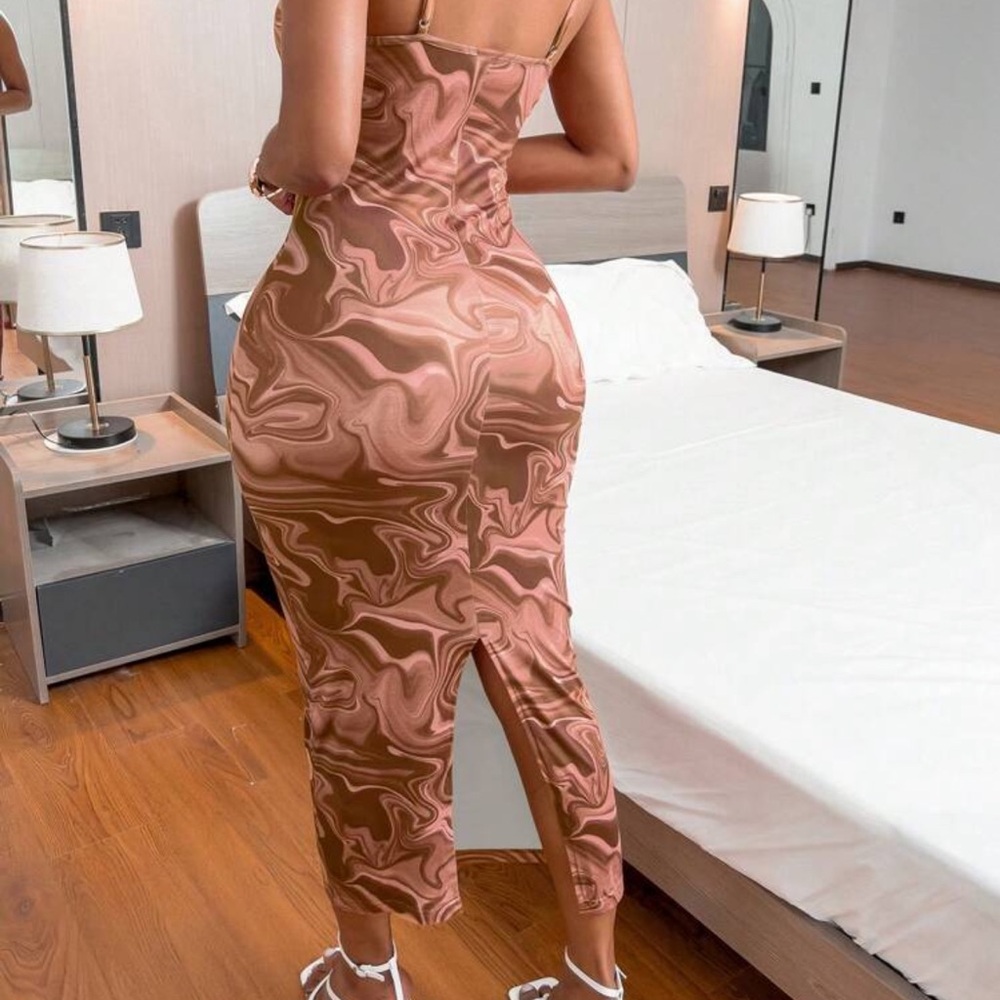 Elegant Brown Swirl Jumpsuit